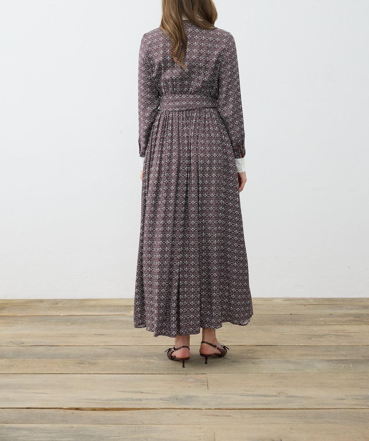 MİORİ DOVE RAYON VİSKON ELBİSE BORDO