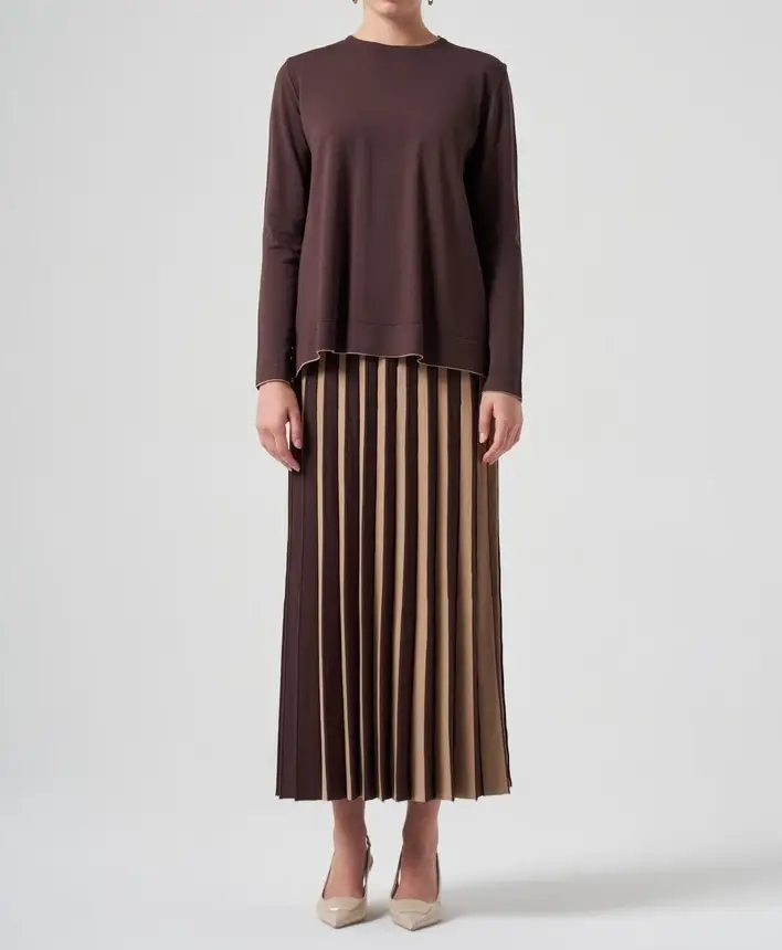 ÇİFT RENK TRİKO ETEKLİ TAKIM 