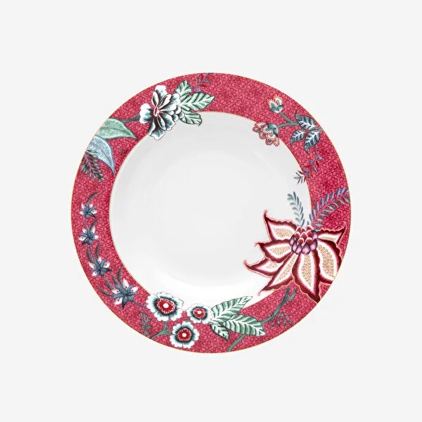 Kırmızı Porselen Yemek Tabağı 26,5 Cm Flower Festival Collection by Pip Studio