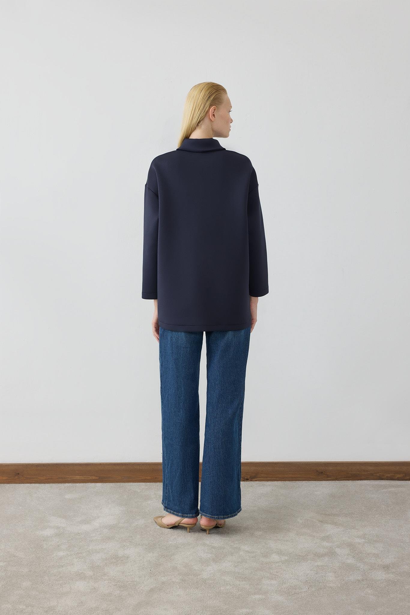 RAVEL 4 CEPLİ SCUBA PUF KAP LACİVERT