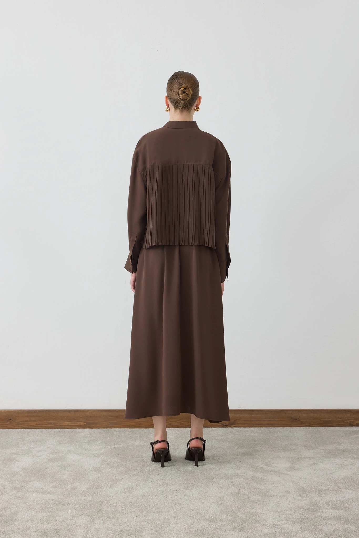 MİORİ LİNZA PLİSE GÖMLEKLİ ETEKLİ KREP TAKIM 