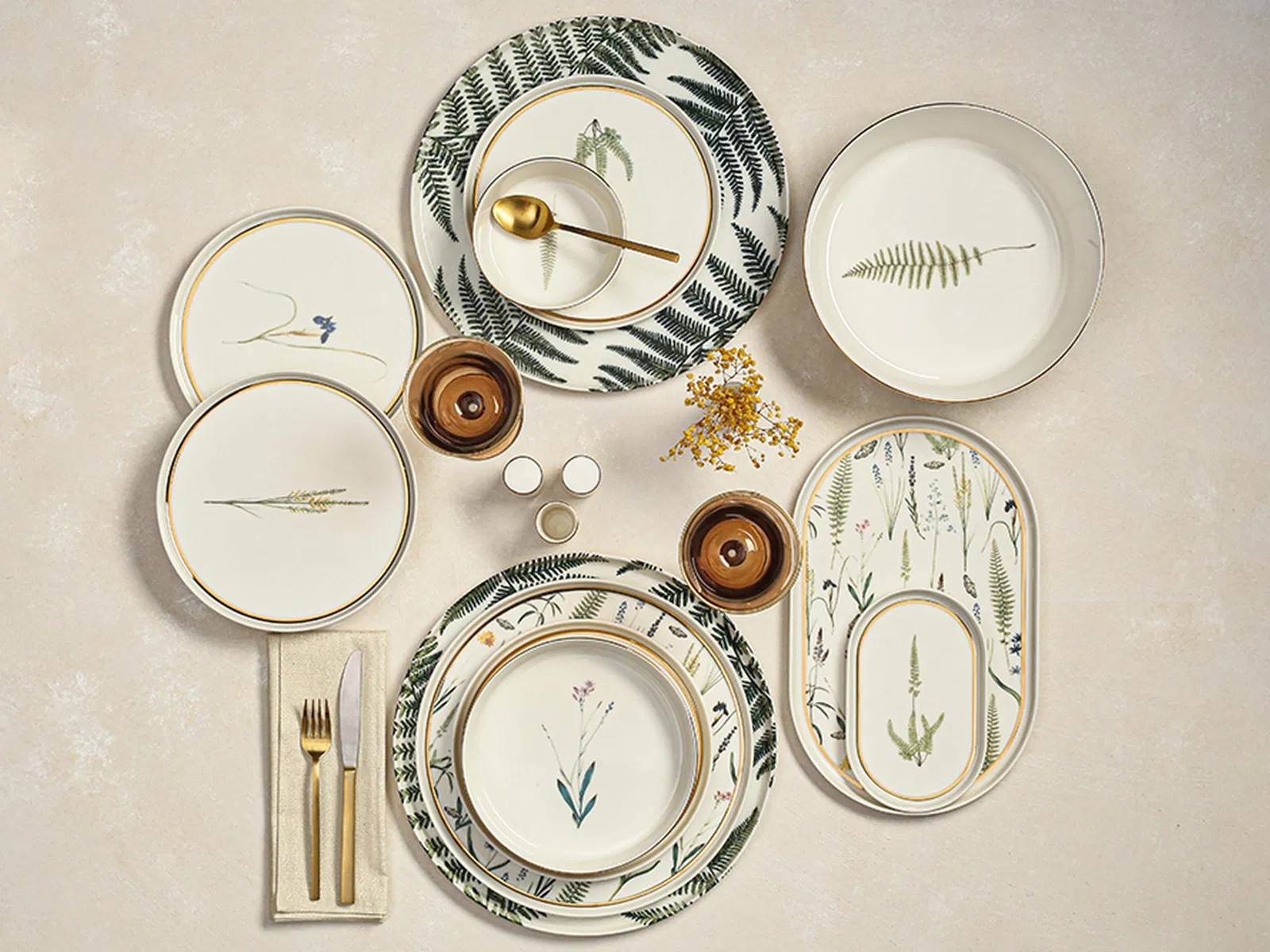 Porland Botanical 60 Parça 12 Kişilik Yemek Takımı