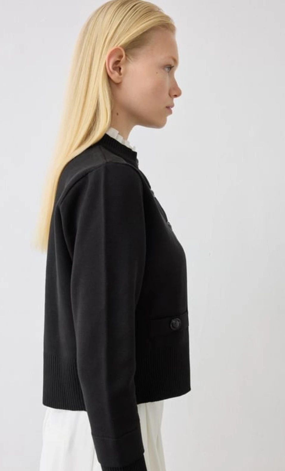 MEVA GÖMLEK YAKA TRİKO HIRKA SİYAH