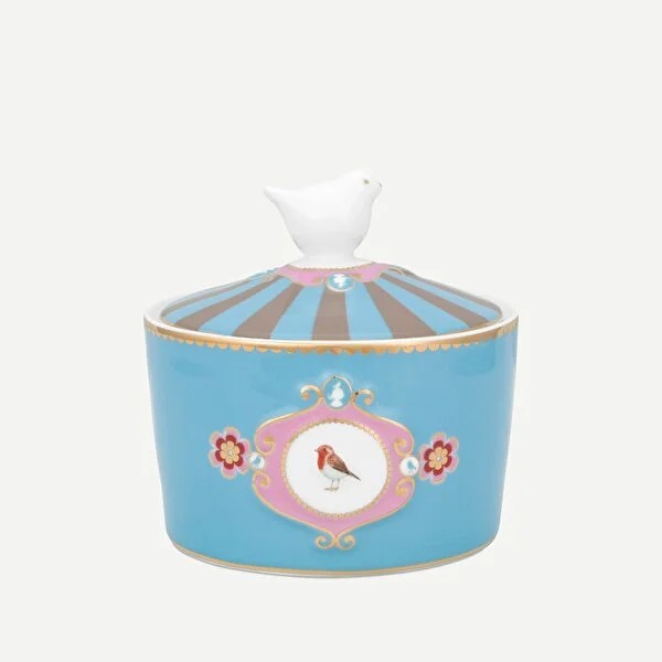 Mavi Haki Porselen Şekerlik 300 Ml Love Birds Collection by Pip Studio