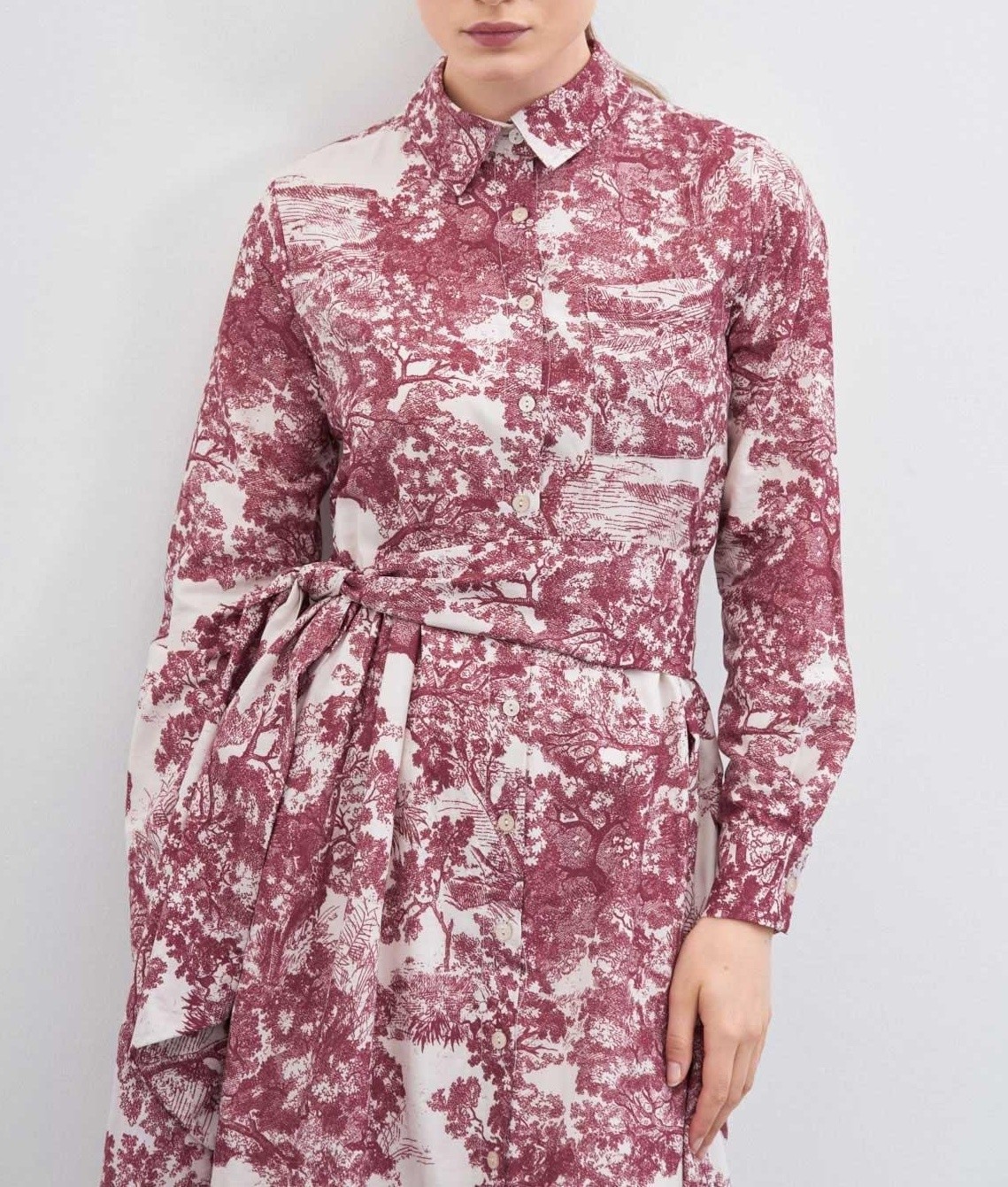 LADY DESENLİ VUAL ELBİSE BORDO