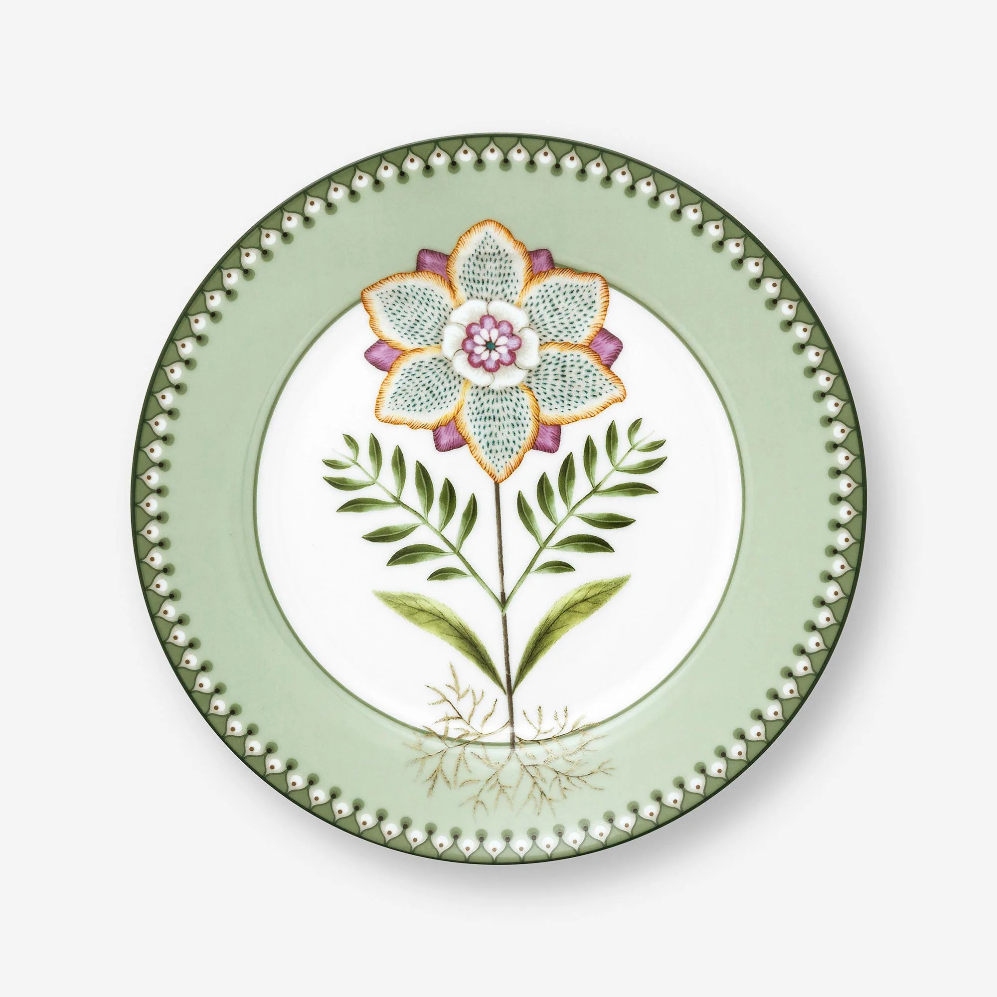 Yeşil Porselen Kahvaltı Tabağı 21 Cm Lily & Lotus