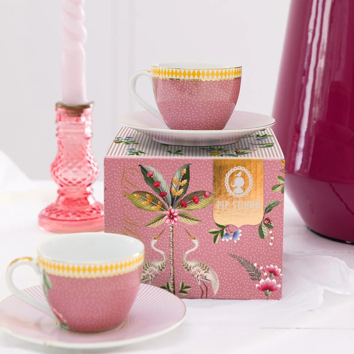 Pembe Porselen Kahve Fincan Seti 120 Ml La Majorelle
