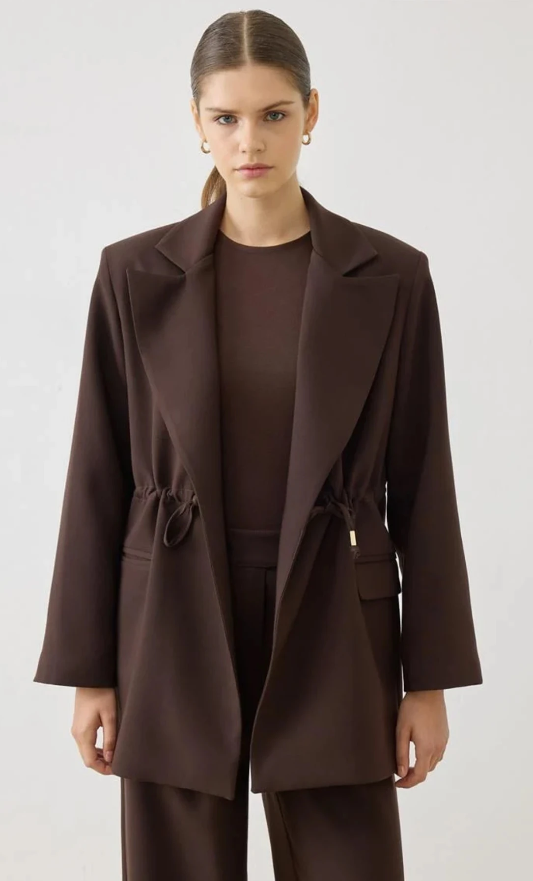 MİORİ LEOVE CEKET PANTOLON TAKIM KAHVERENGİ