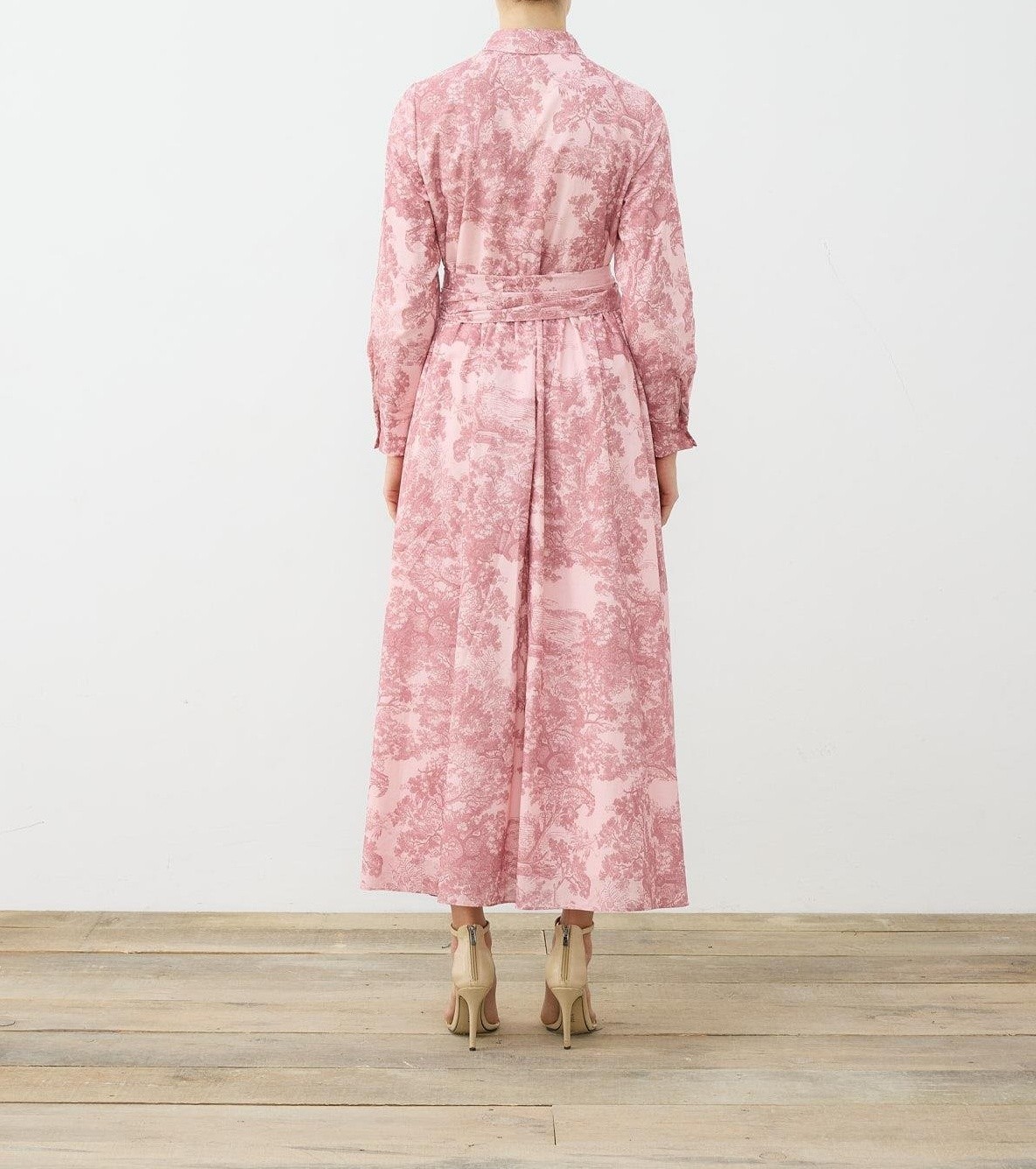 LADY DESENLİ VUAL ELBİSE PEMBE