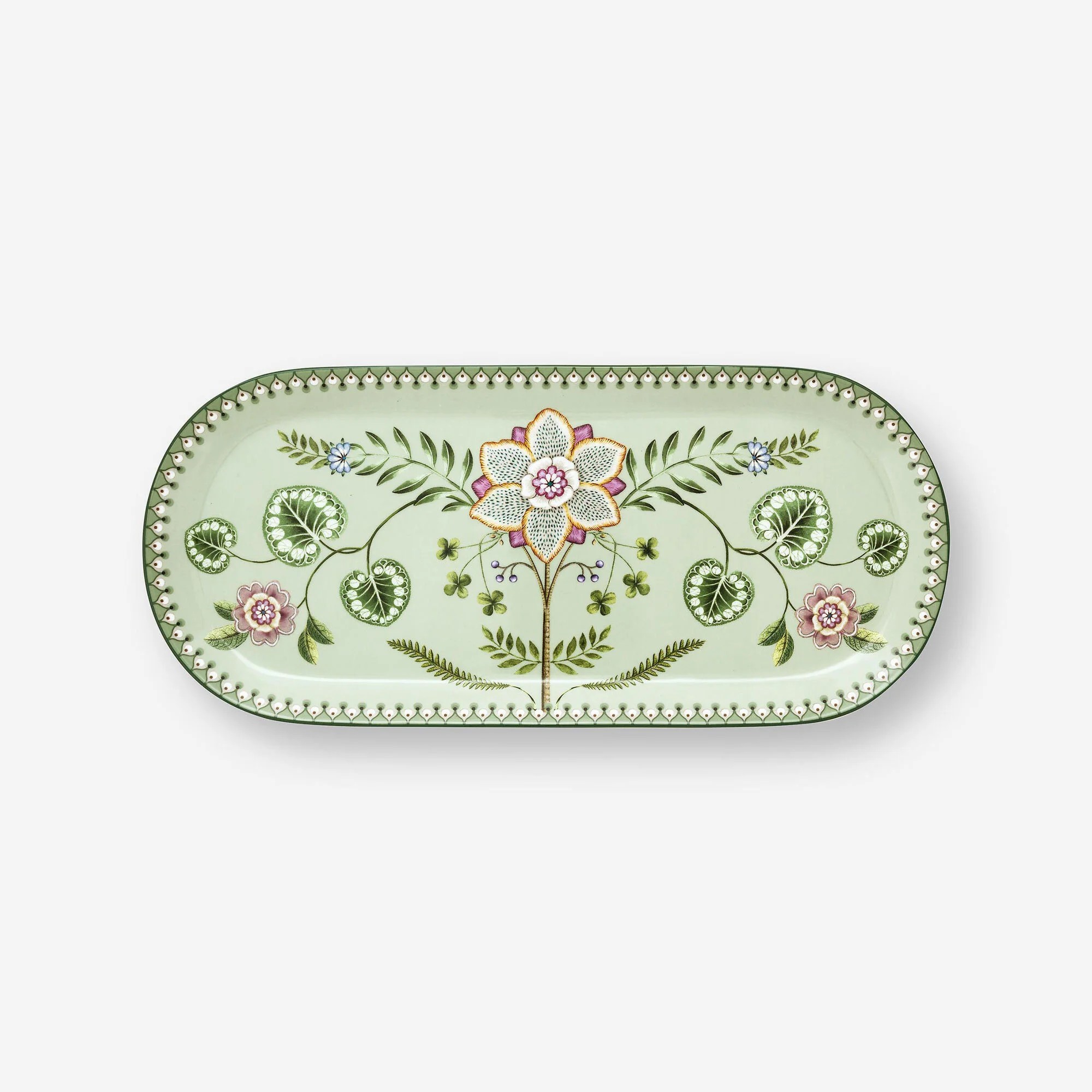 Yeşil Porselen Servis Tabağı 33 Cm Lily & Lotus Collection