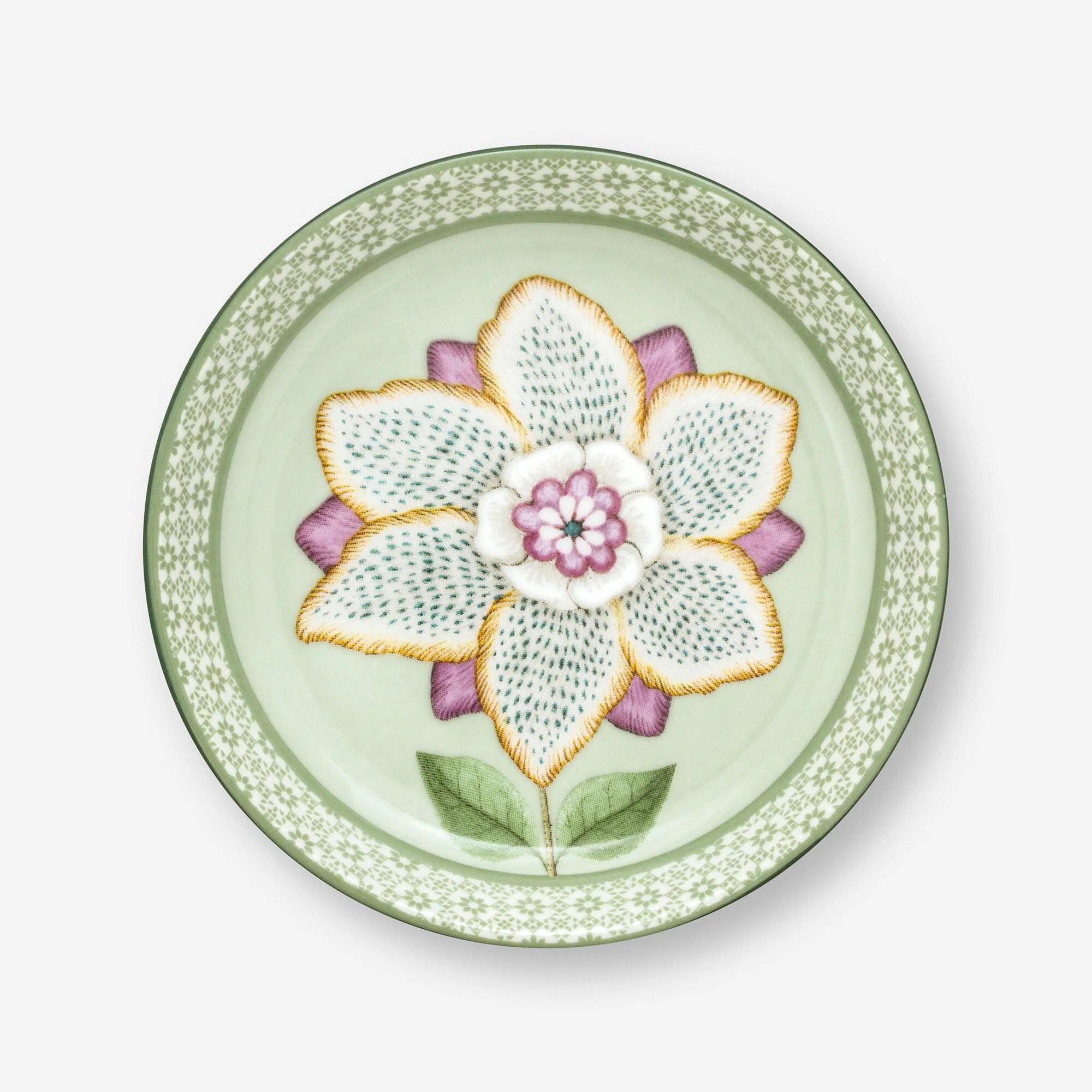Yeşil Porselen Çay Tabağı 9 Cm Lily & Lotus