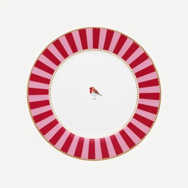 Kırmızı Pembe Porselen Kahvaltı Tabağı 21 Cm Love Birds Collection by Pip Studio