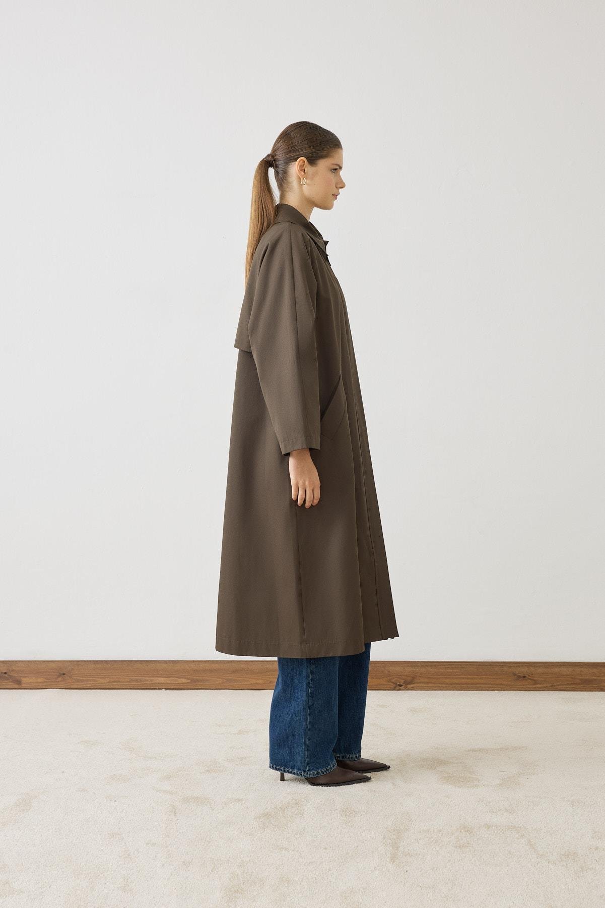 MİORİ ALERA TRENÇKOT KOYU HAKİ