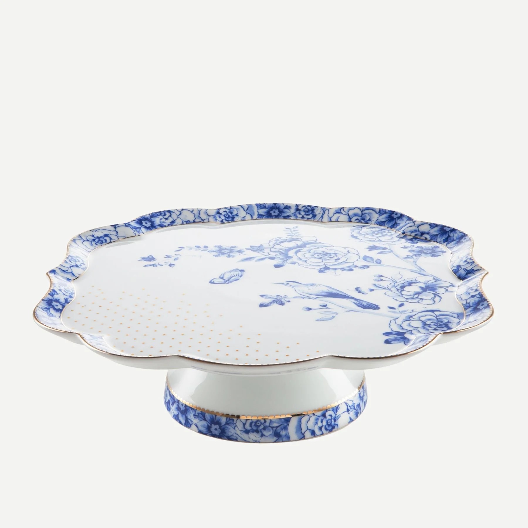 Mavi Beyaz Porselen Kek Standı 24 Cm Royal White Collection by Pip Studio