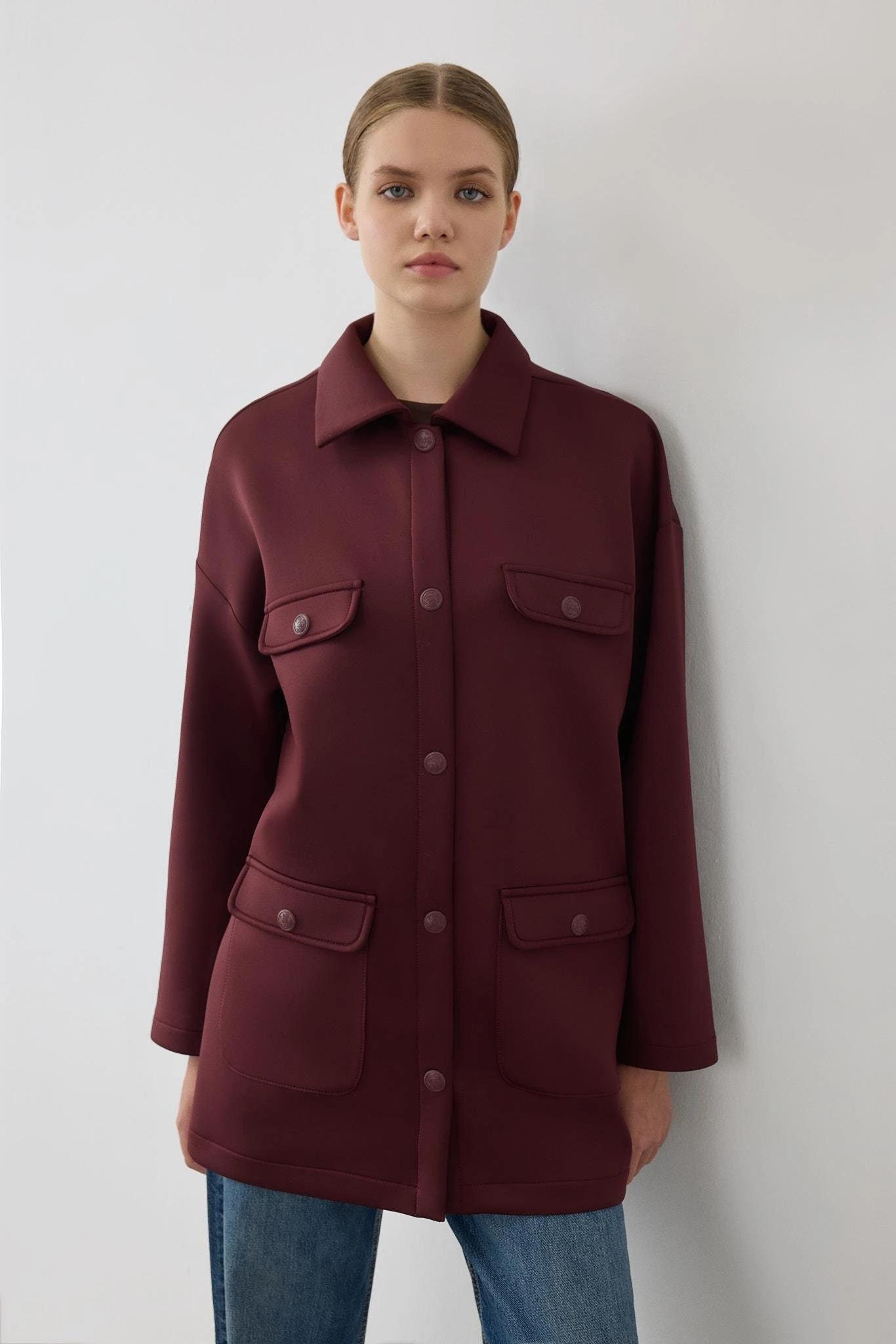 RAVEL 4 CEPLİ SCUBA PUF KAP BORDO