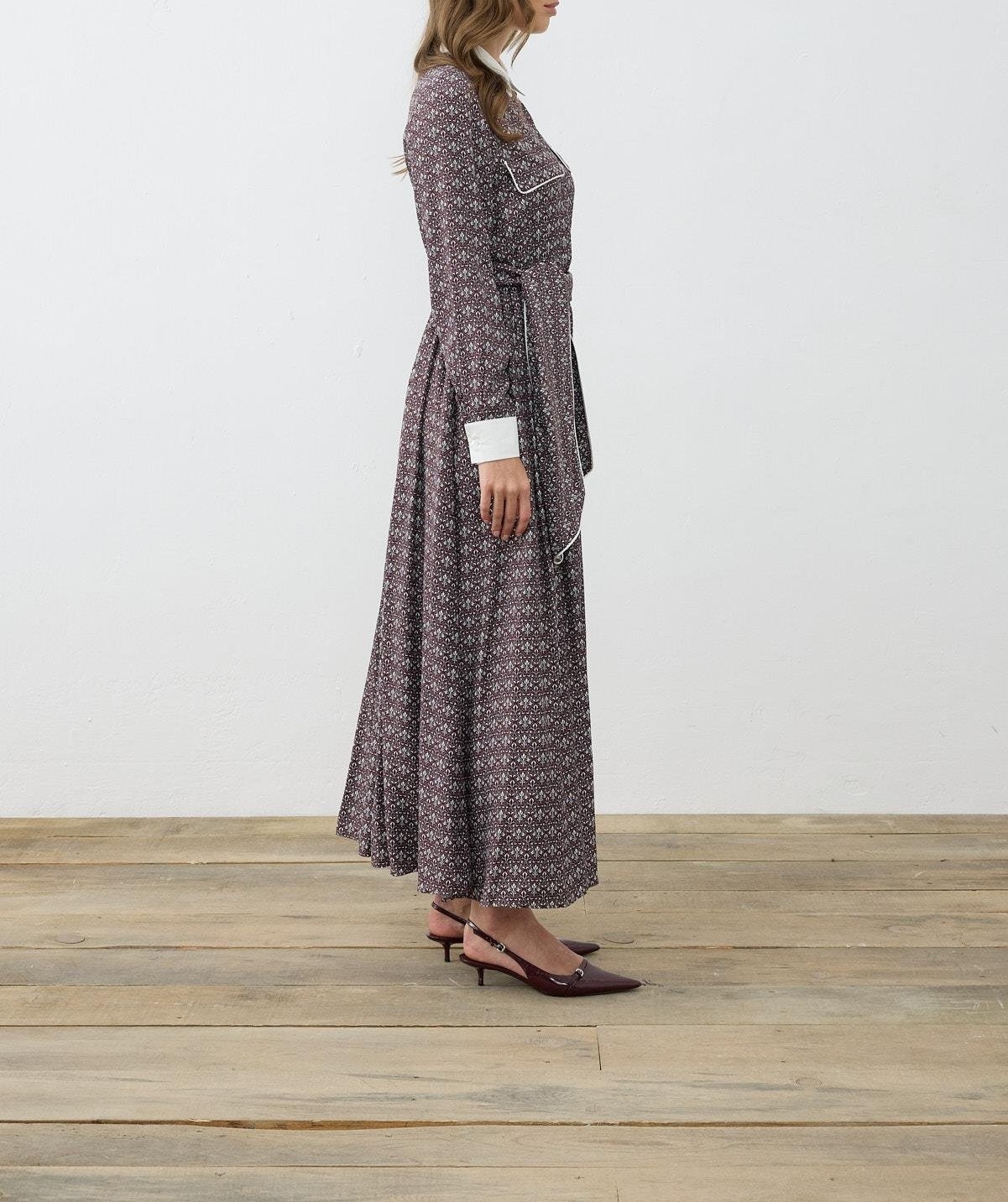 MİORİ DOVE RAYON VİSKON ELBİSE BORDO