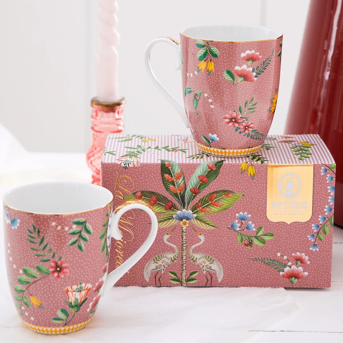 Pembe Porselen Kupa Seti 350 Ml La Majorelle Collection by Pip Studio