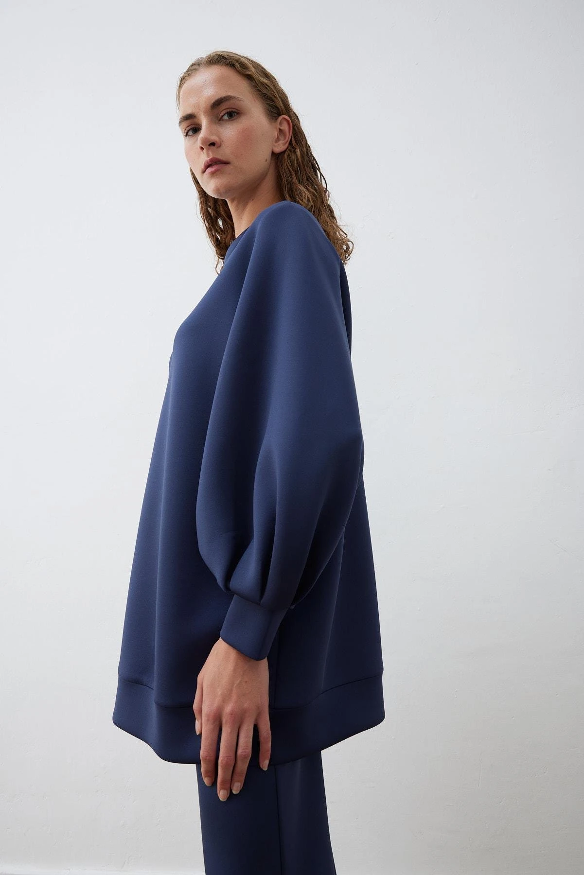 CAROL SCUBA PUF TUNİK LACİVERT