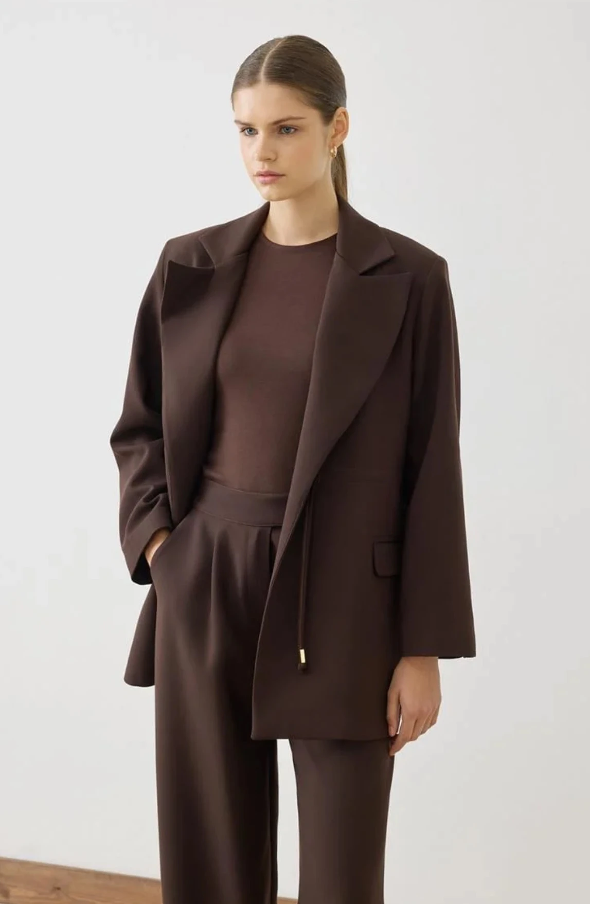 MİORİ LEOVE CEKET PANTOLON TAKIM KAHVERENGİ