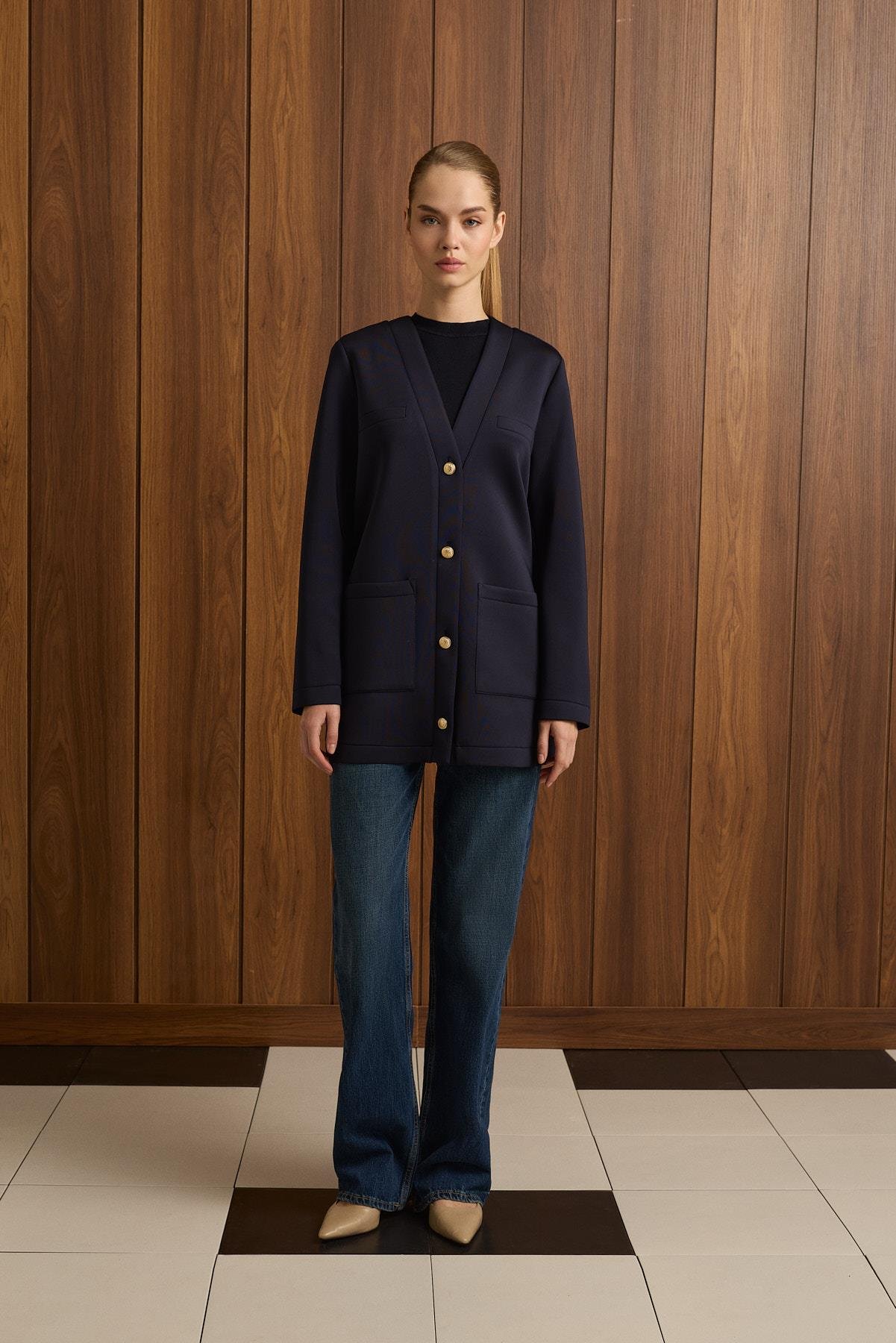 MARTA PUF KOLEJ HIRKA LACİVERT