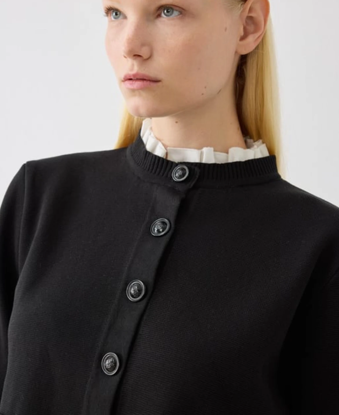 MEVA GÖMLEK YAKA TRİKO HIRKA SİYAH