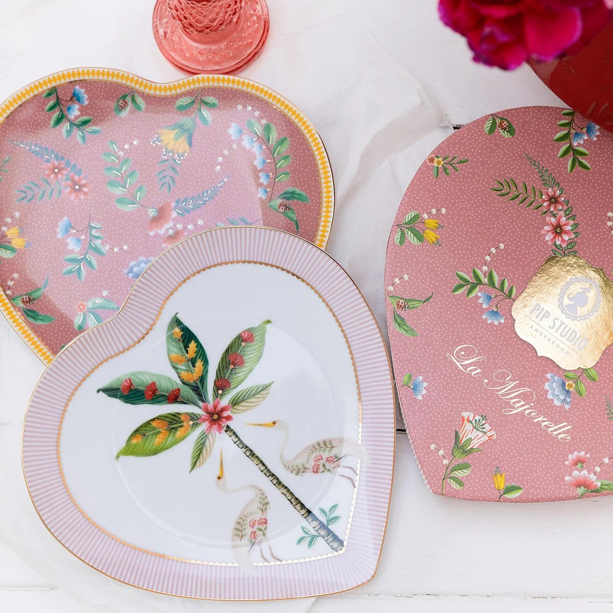 2'Li Pembe Porselen Kalpli Tabak 21,5 Cm La Majorelle