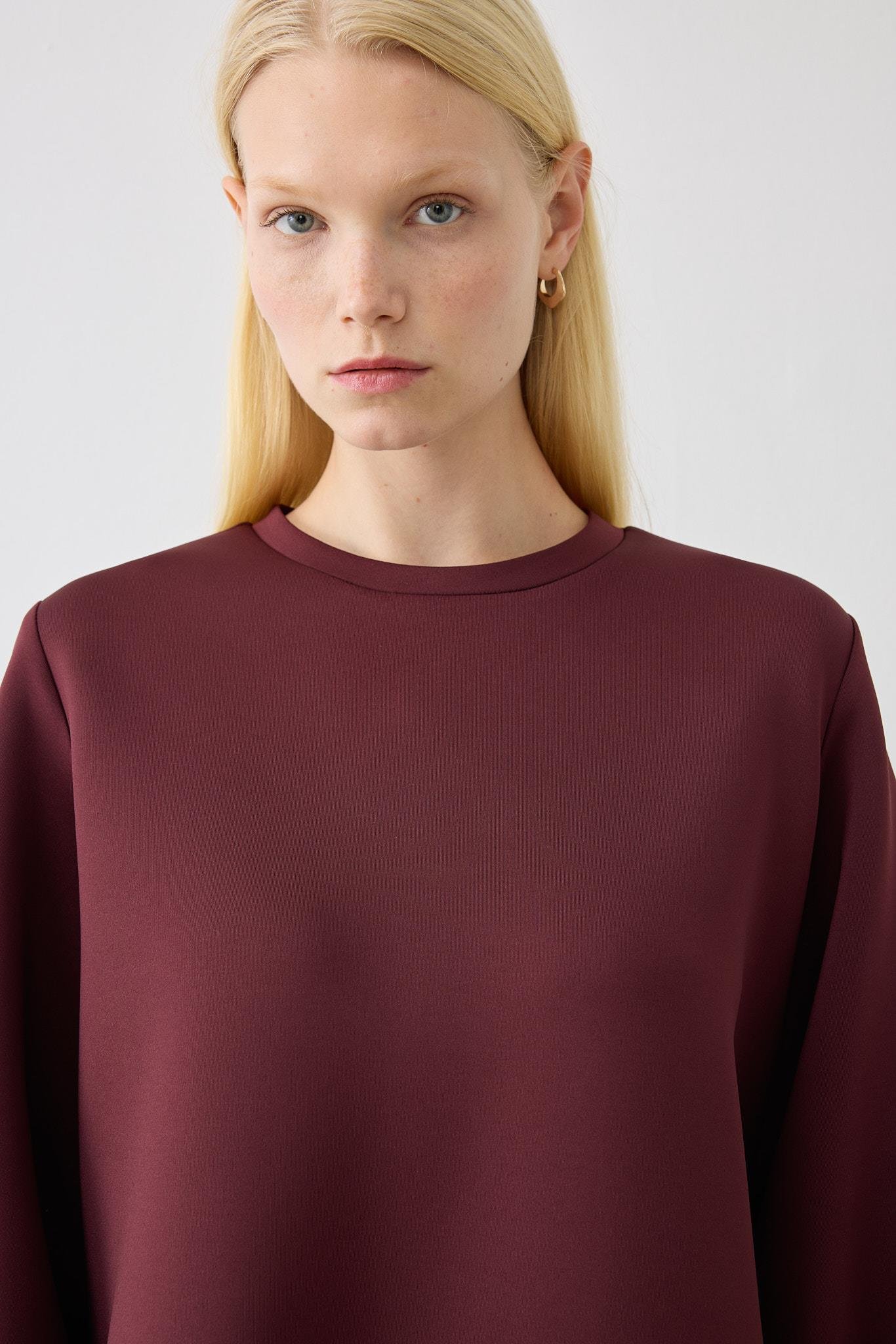 CAROL SCUBA PUF TUNİK BORDO