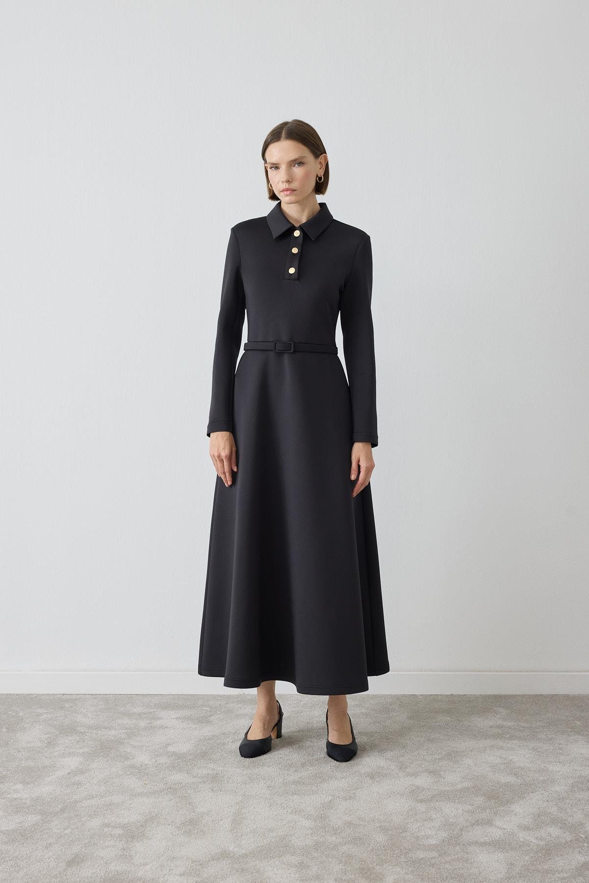 MİORİ MAJE SCUBA ELBİSE SİYAH