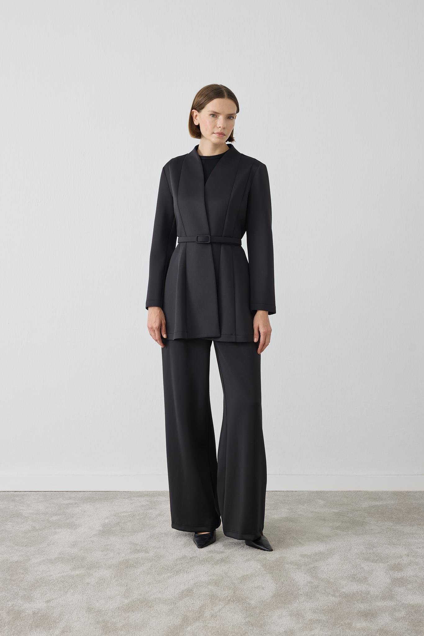 MİORİ EVORA PANTOLONLU SCUBA TAKIM SİYAH