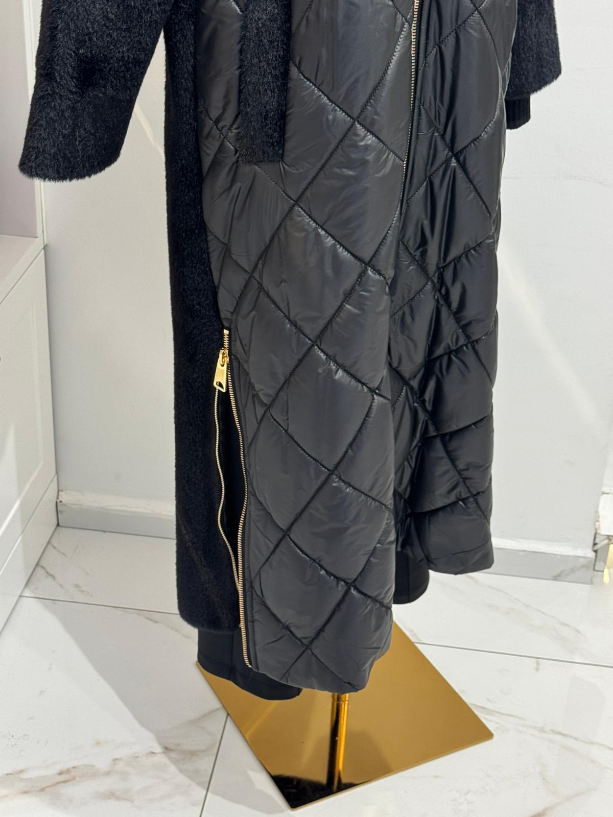 Kapüşonlu Angora Şişme Mont