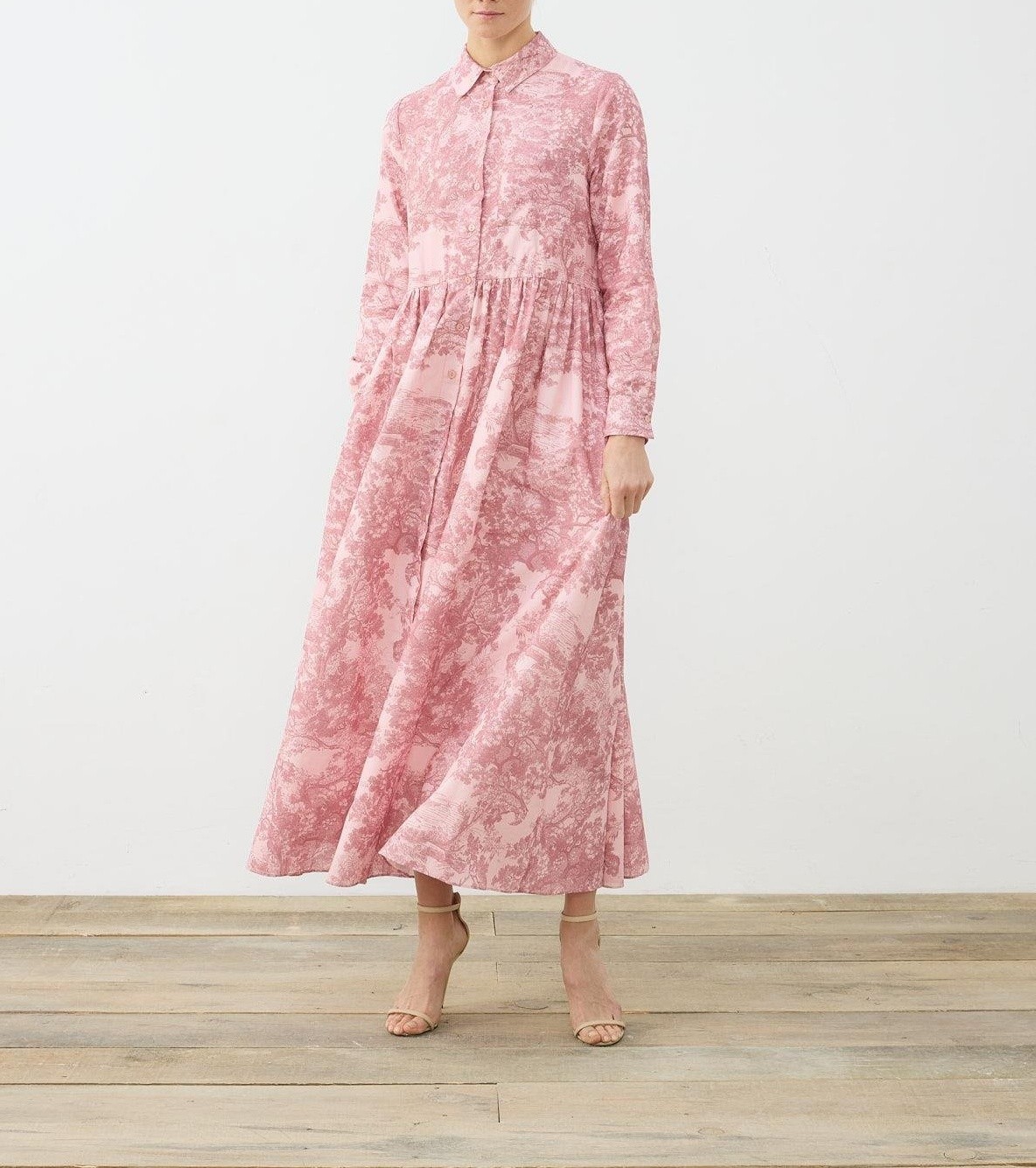 LADY DESENLİ VUAL ELBİSE PEMBE