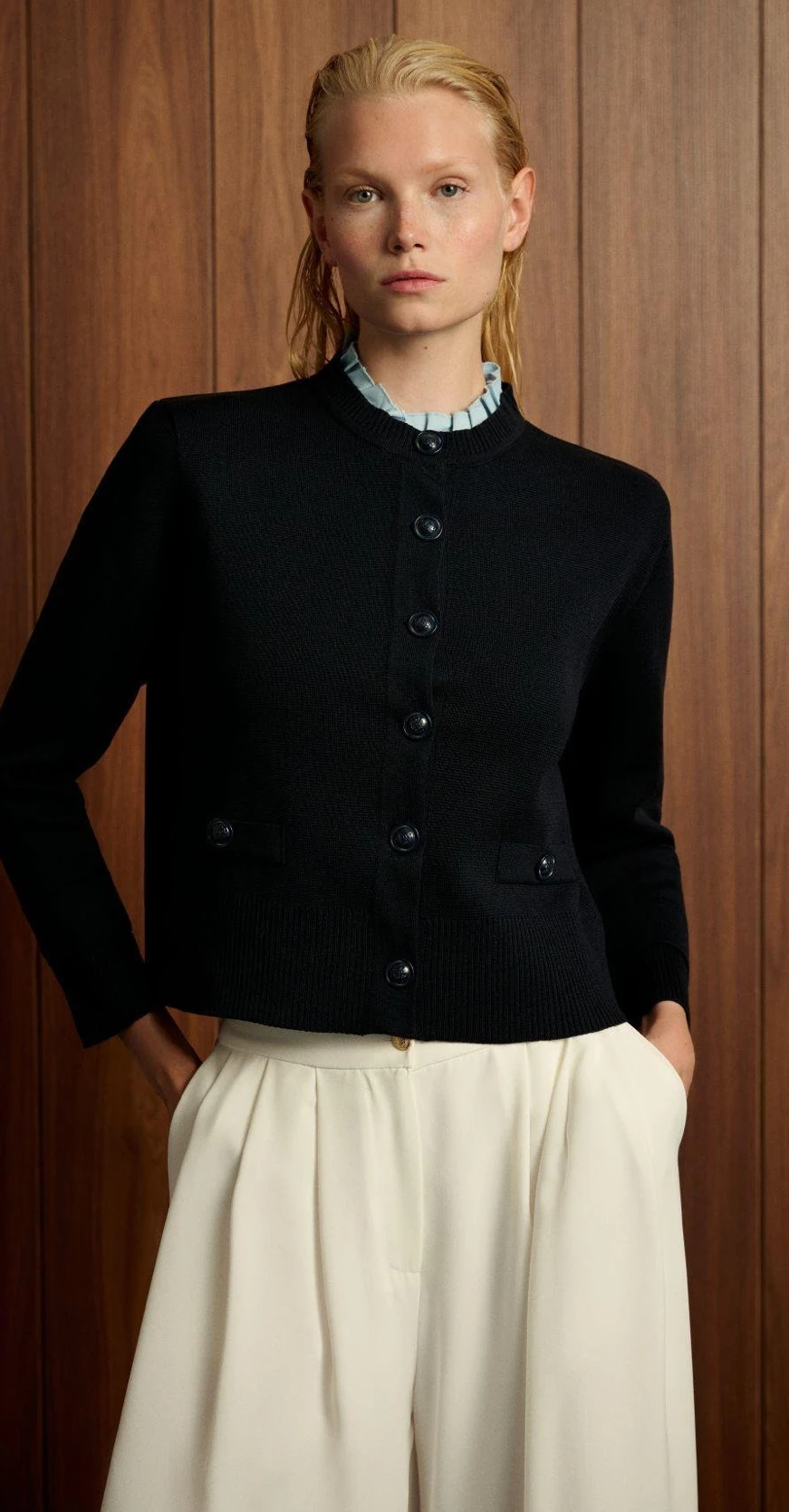 MEVA GÖMLEK YAKA TRİKO HIRKA LACİVERT