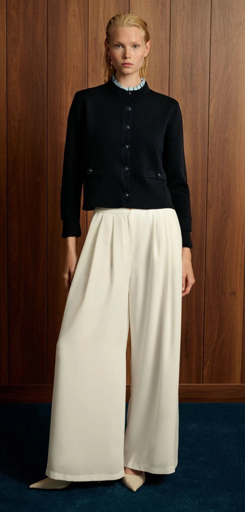 MEVA GÖMLEK YAKA TRİKO HIRKA LACİVERT