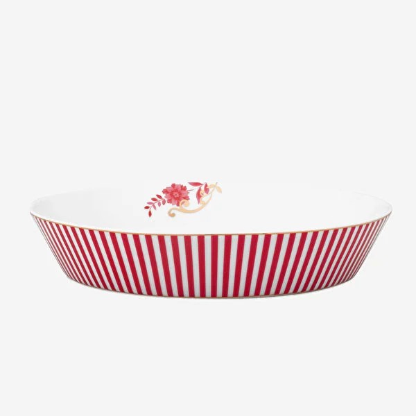 Pembe Porselen Çukur Tabak 21,5 Cm Royal Stripes Collection by Pip Studio