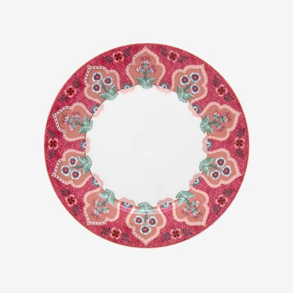 Kırmızı Porselen Yemek Tabağı 21 Cm Flower Festival Collection by Pip Studio