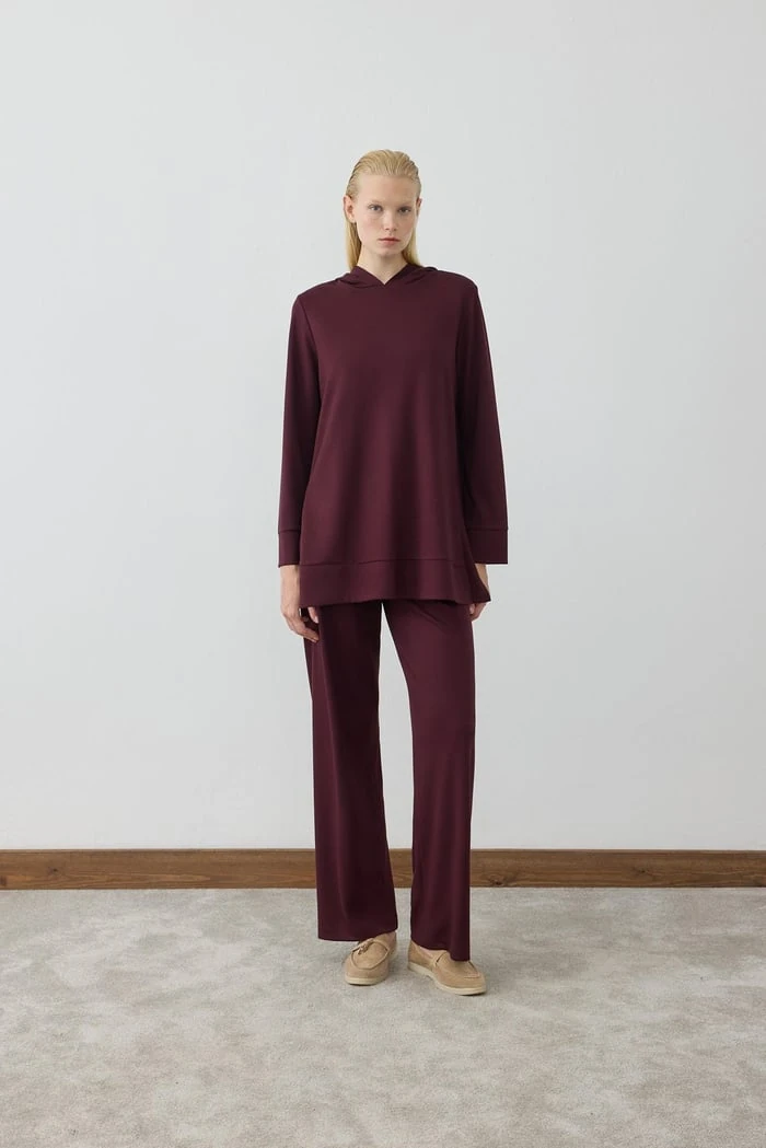 MİORİ BERN PANTOLONLU MODAL TAKIM BORDO