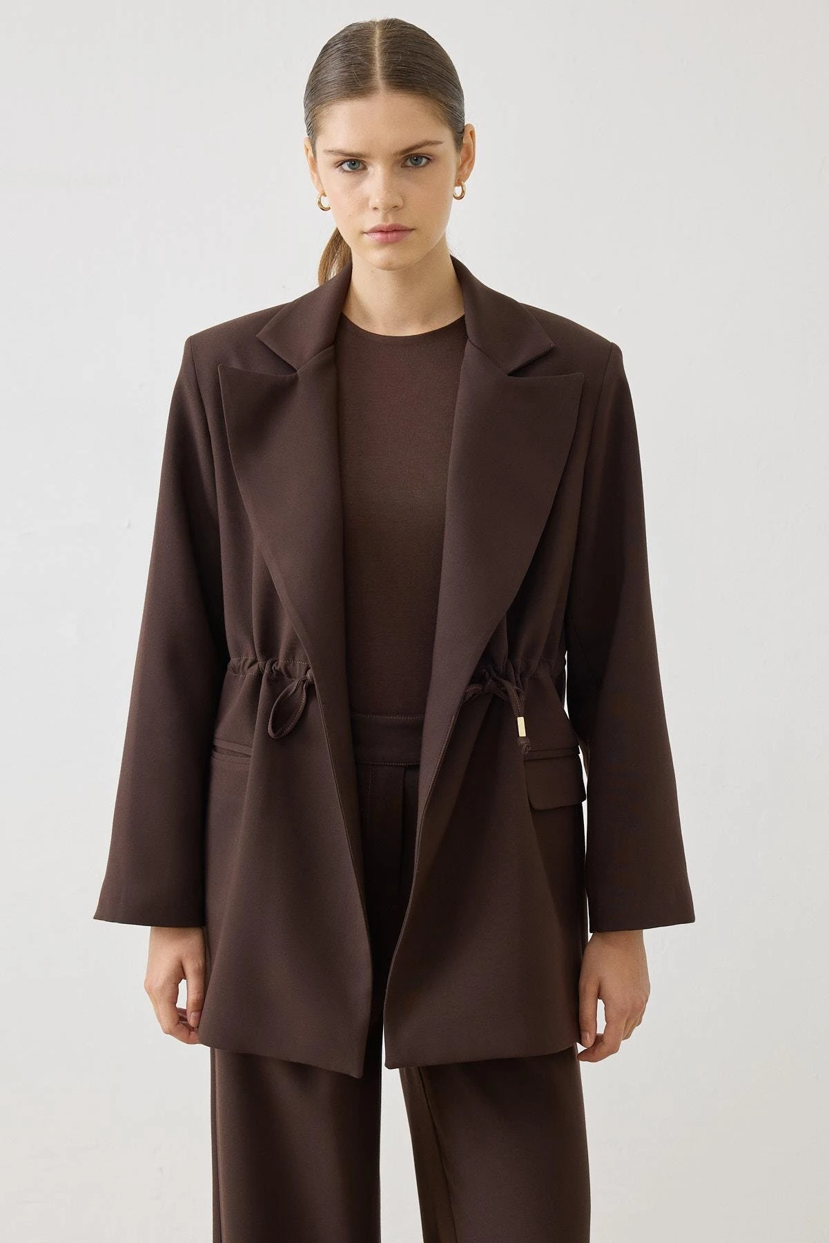 MİORİ LEOVE CEKET PANTOLON TAKIM KAHVERENGİ