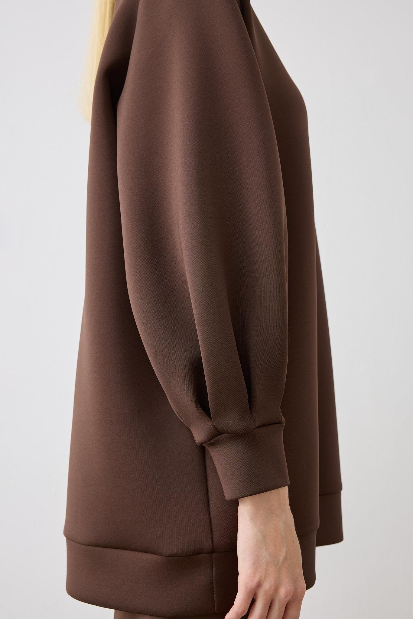 CAROL SCUBA PUF TUNİK ACI KAHVE