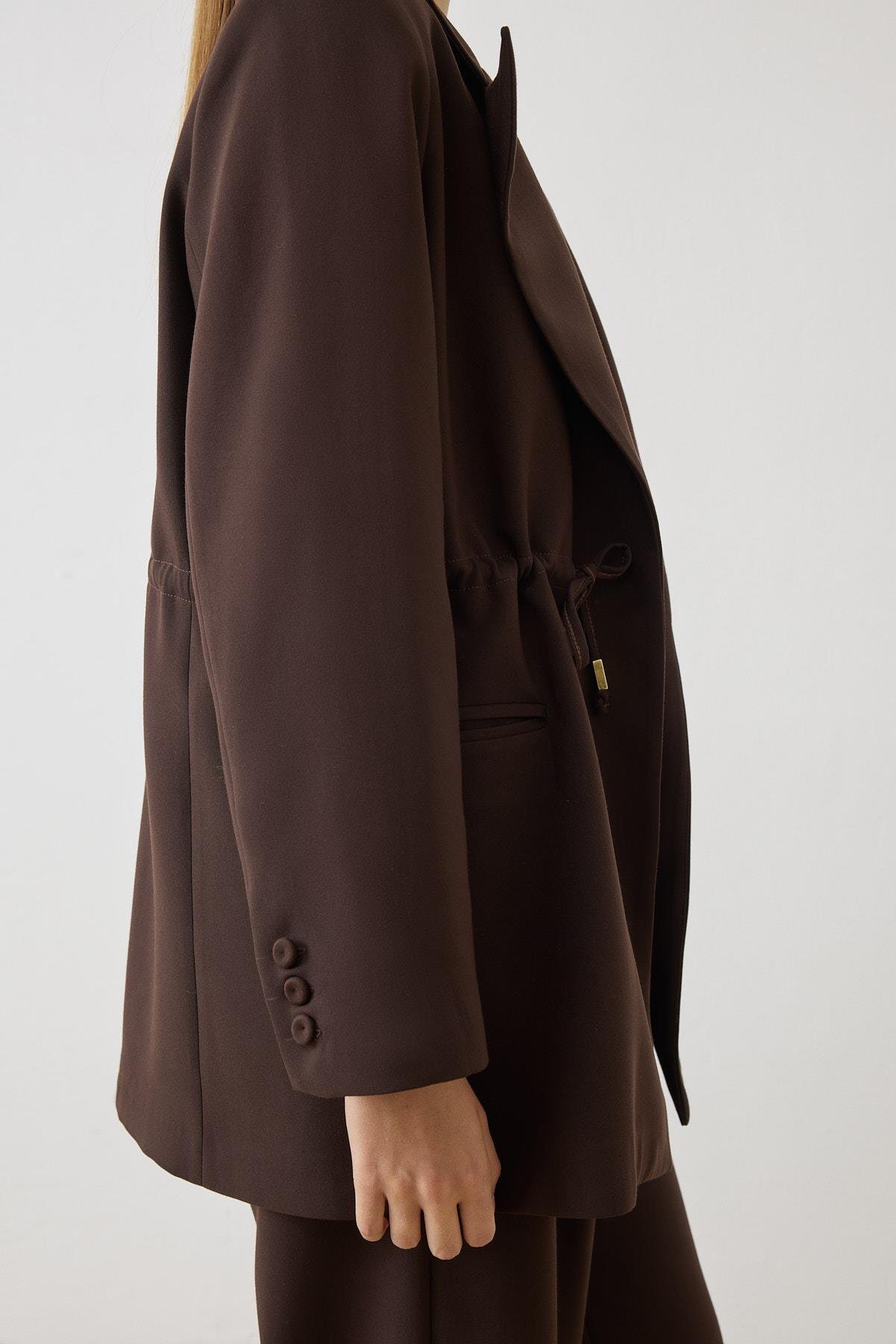 MİORİ LEOVE CEKET PANTOLON TAKIM KAHVERENGİ