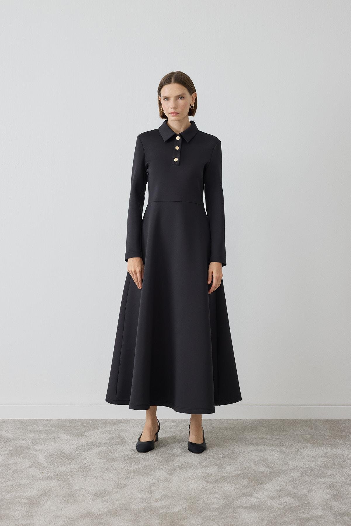 MİORİ MAJE SCUBA ELBİSE SİYAH