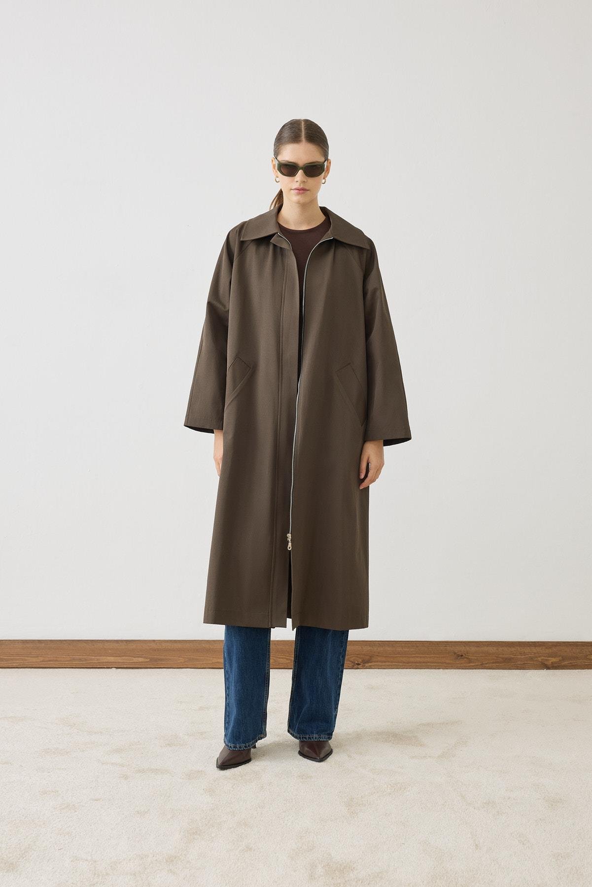 MİORİ ALERA TRENÇKOT KOYU HAKİ