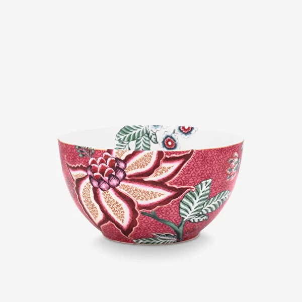 Kırmızı Porselen Kase 15 Cm Flower Festival Collection by Pip Studio