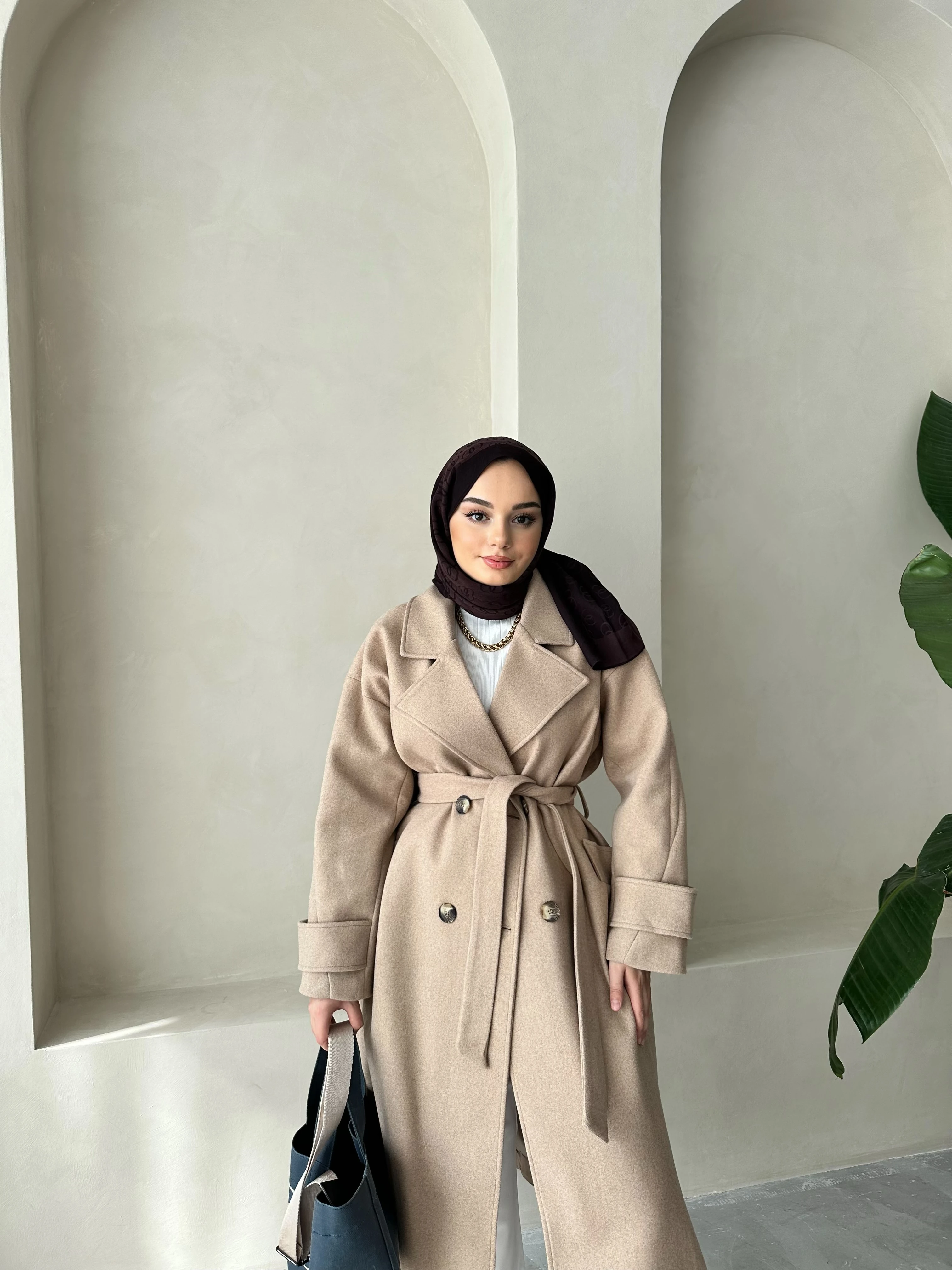 Premium Kaşe Kaban Vizon