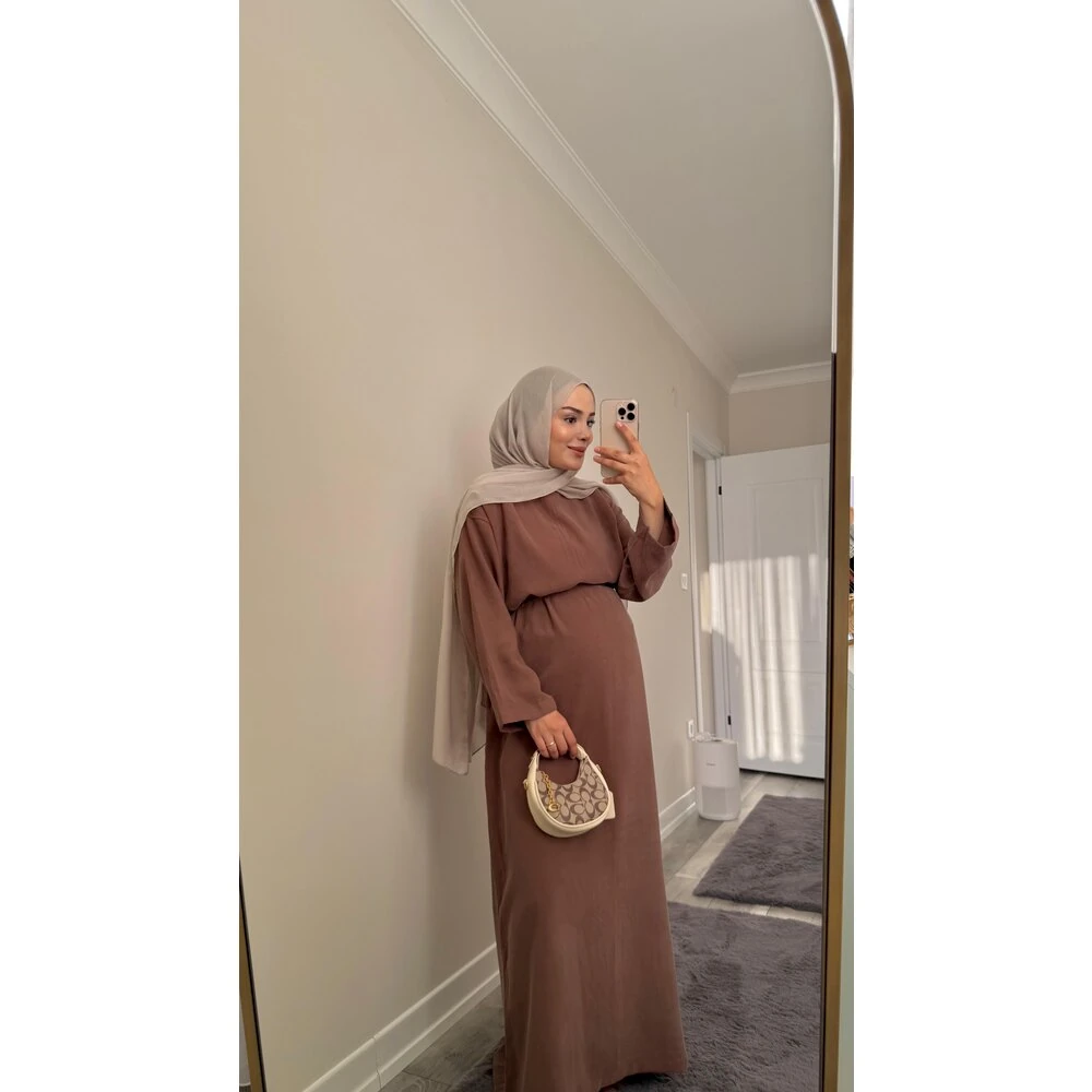 Basic Tensel Modal Elbise Kahve