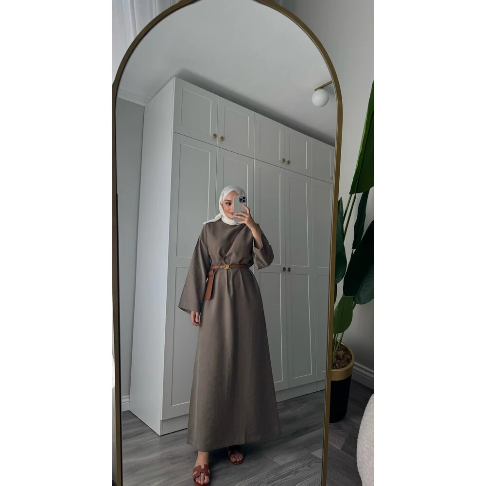 Basic Tensel Elbise Haki