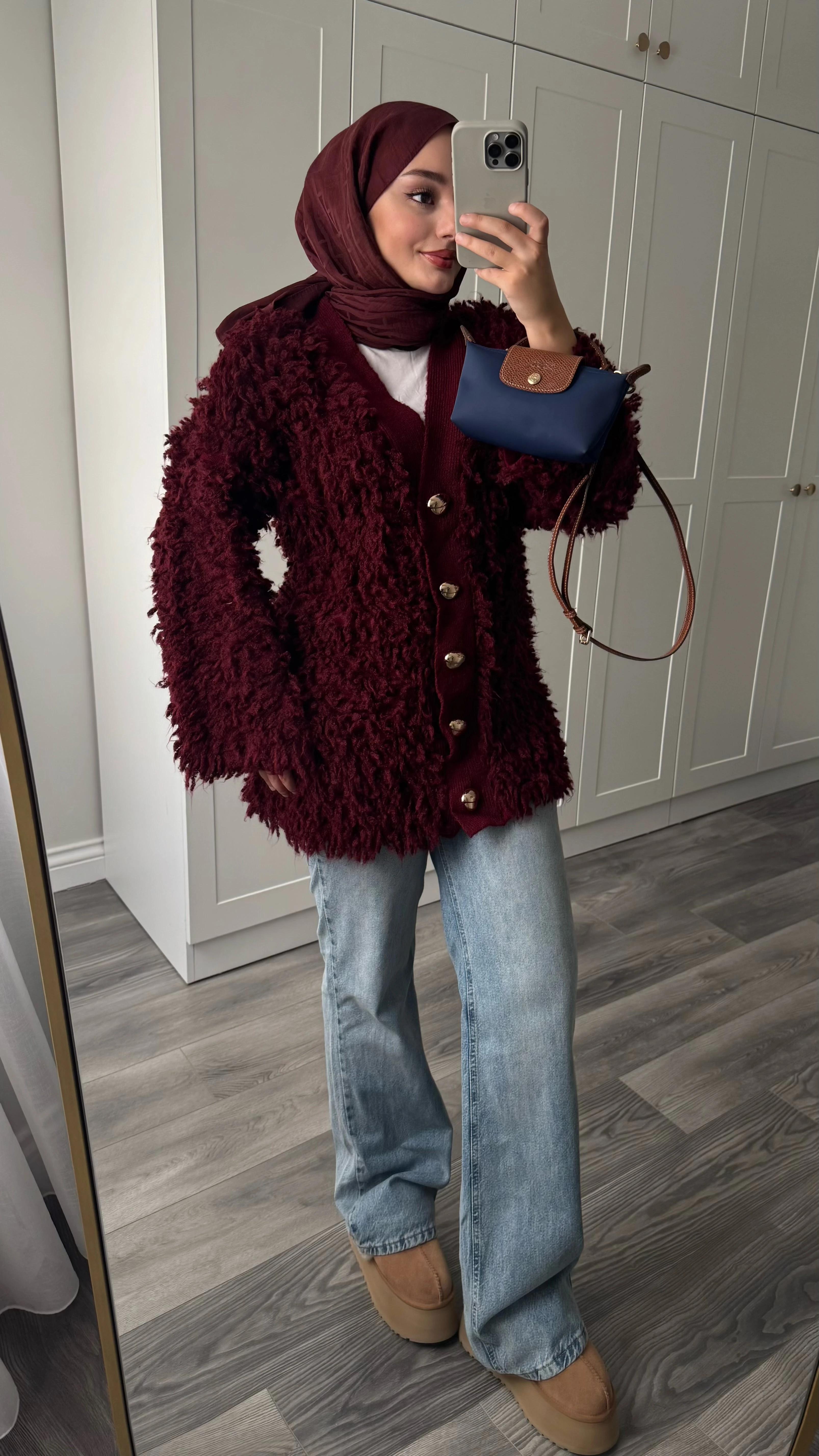 Saçaklı Premium Hırka Bordo 