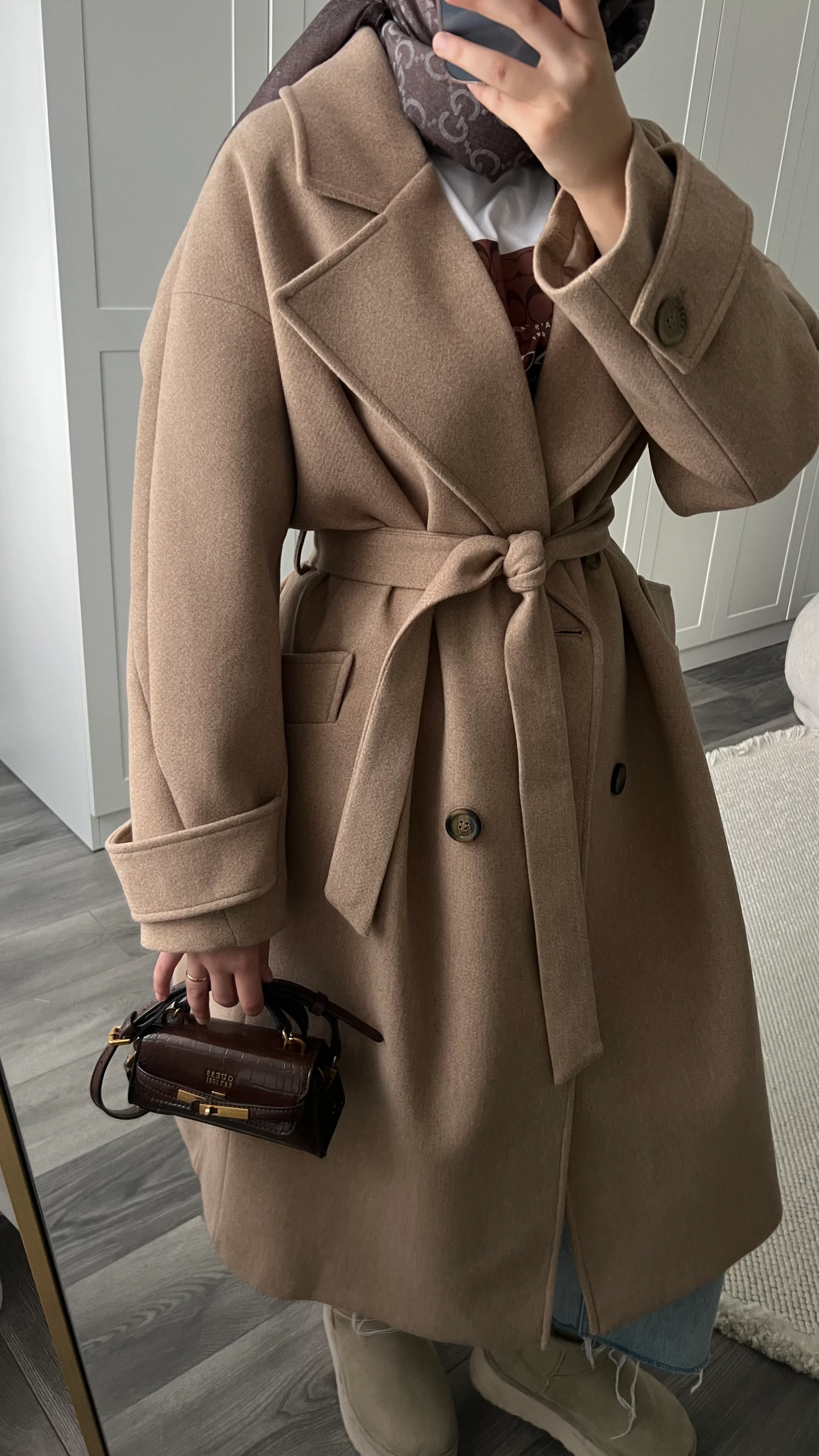 Premium Kaşe Kaban Vizon