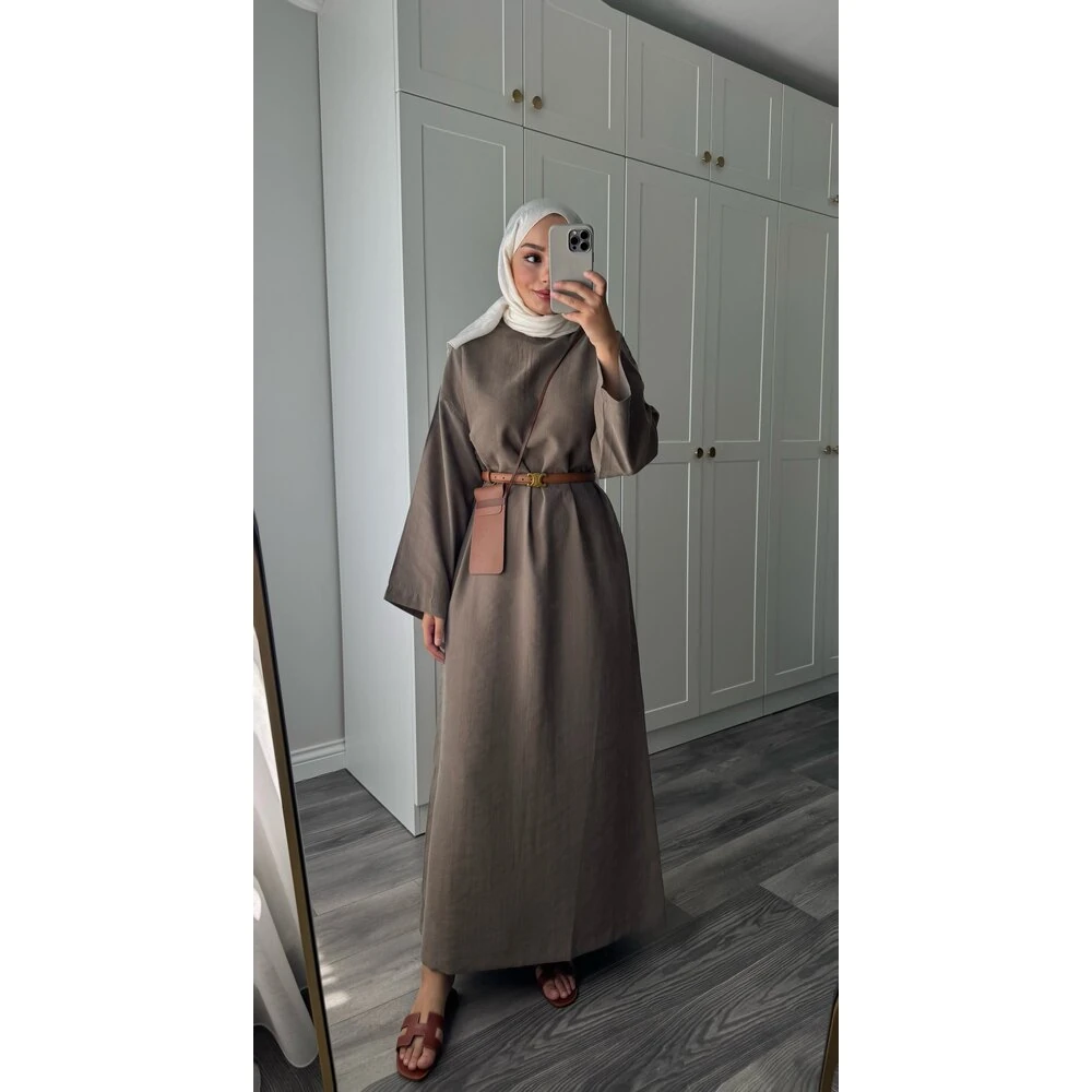 Basic Tensel Elbise Haki