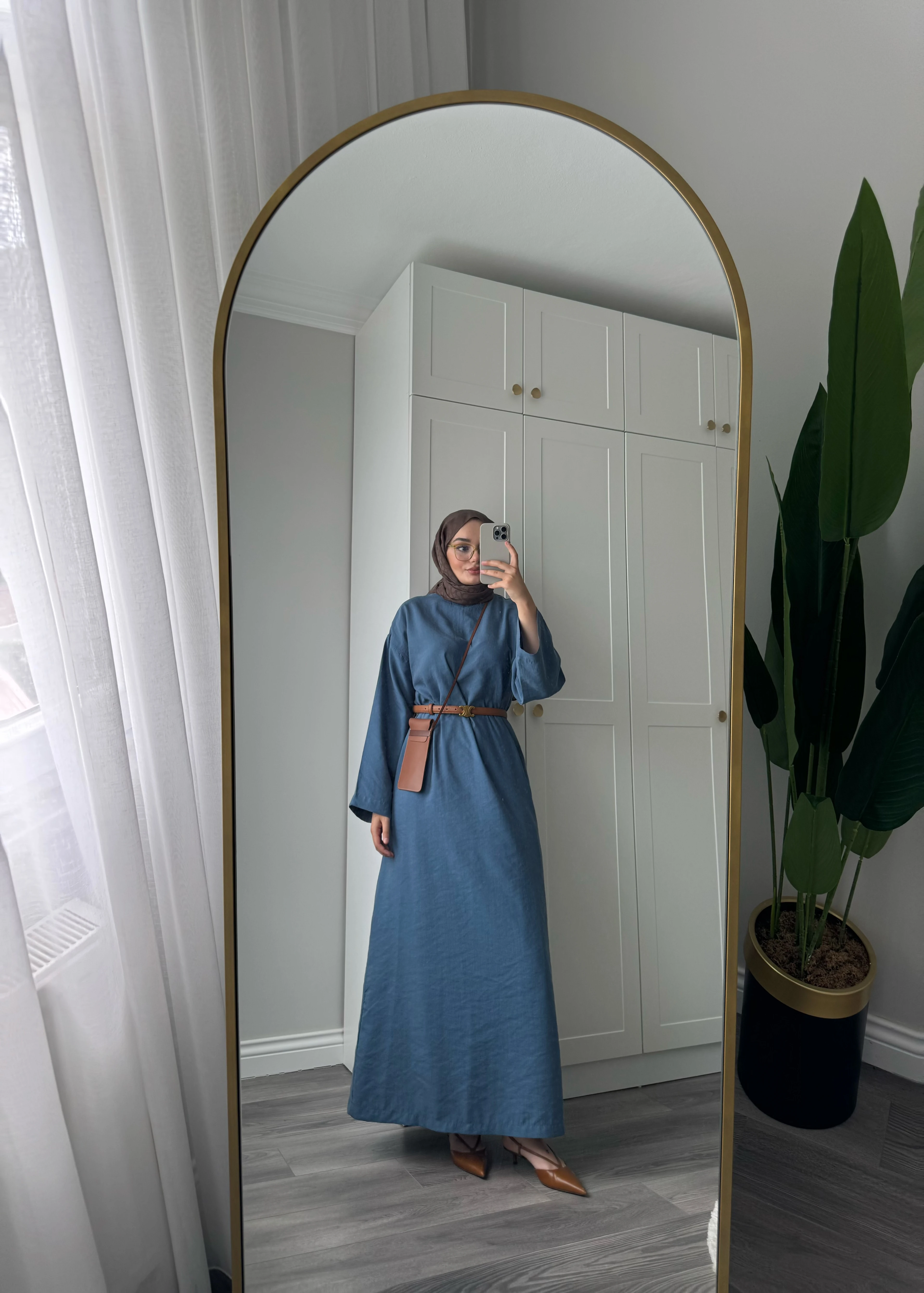 Basic Tensel Elbise İndigo 