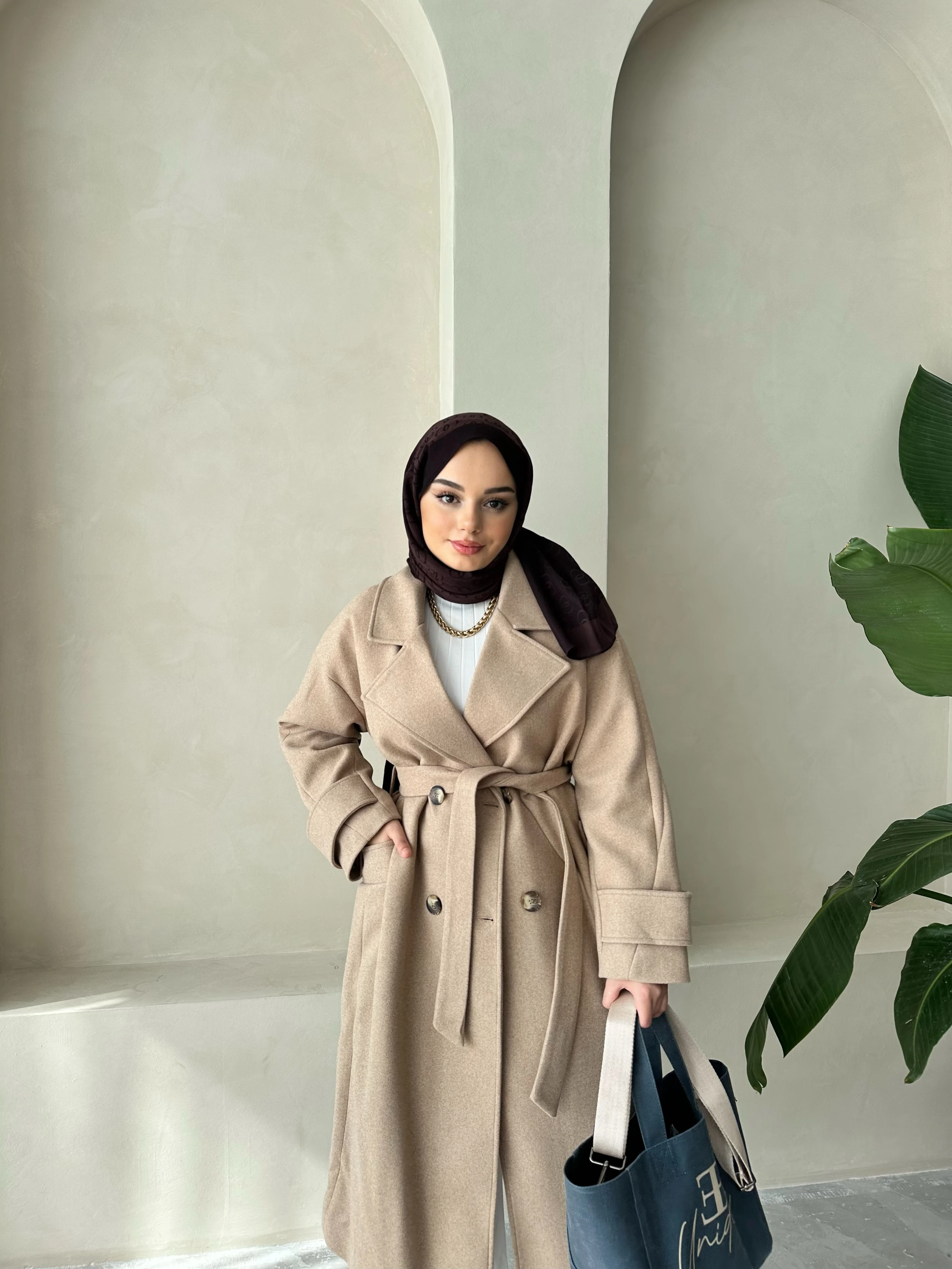 Premium Kaşe Kaban Vizon